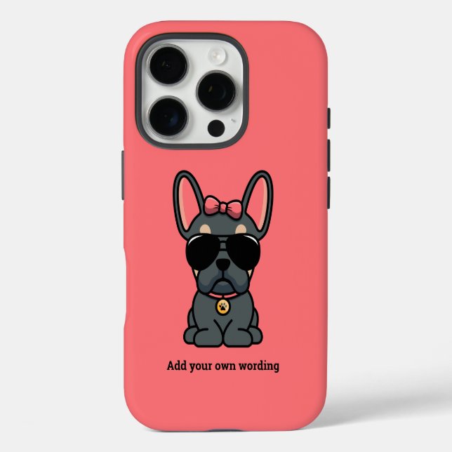 Coques Case-Mate iPhone Mignonne Femme Bleu Tan Français Bulldog (Verso)