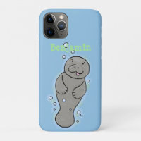 Mignonne manatée bébé avec bulles illustration