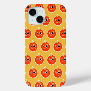 Coque Pour iPhone 15 Mignonne pixellisé monstre orangé face lancer orei