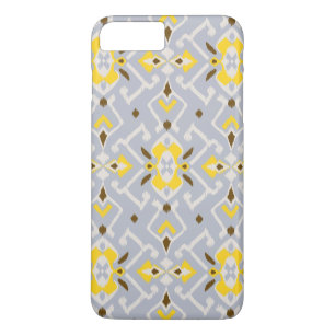 Coque Case-Mate Pour iPhone Mignons motifs tribaux ikat jaune gris