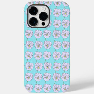 Coque Pour Pour iPhone 14 Pro Max Mikitiez bleu minuscule motif de fleurs blanches