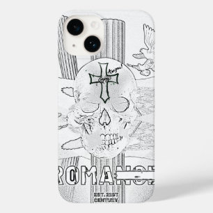 Coque Pour iPhone 14 Mikitiez Dreamer crâne tatto arc-en-ciel rocher ro