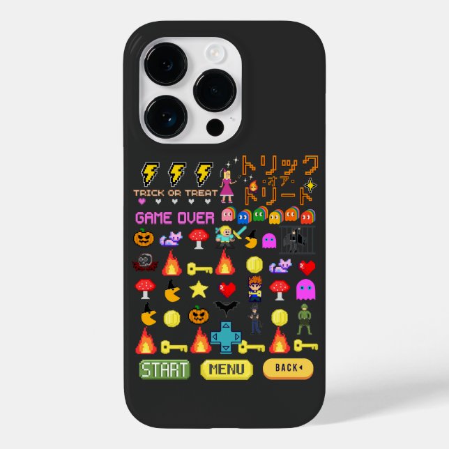 Coques Case-Mate iPhone Mikitiez vidéo pixel halloween chauve-souris éffra (Verso)
