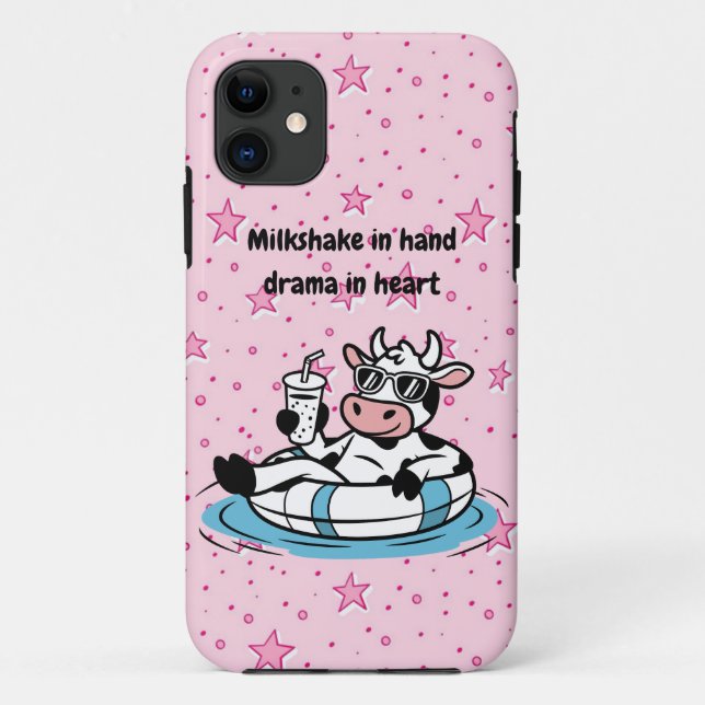 Coques Case-Mate iPhone Milkshake in Hand, Drama in Heart | Cool Cow iPhon (Dos)