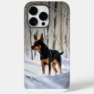 Coque Pour Pour iPhone 14 Pro Max Mince Pinscher Laisser Neige Noël