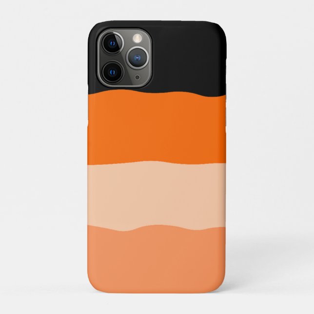 Coques Case-Mate iPhone Mini-bandes orange et noir ondulé (Dos)