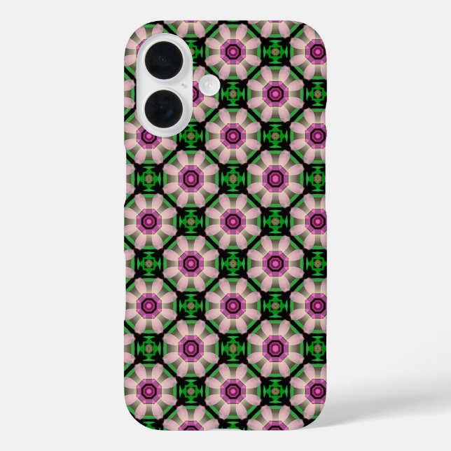 Coques Case-Mate iPhone Mini Geometric Floral in Green and Pink (Verso)