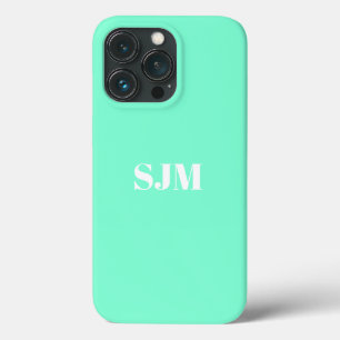 Case-Mate iPhone Case Mini monogramme personnalisé initiales aqua blanc