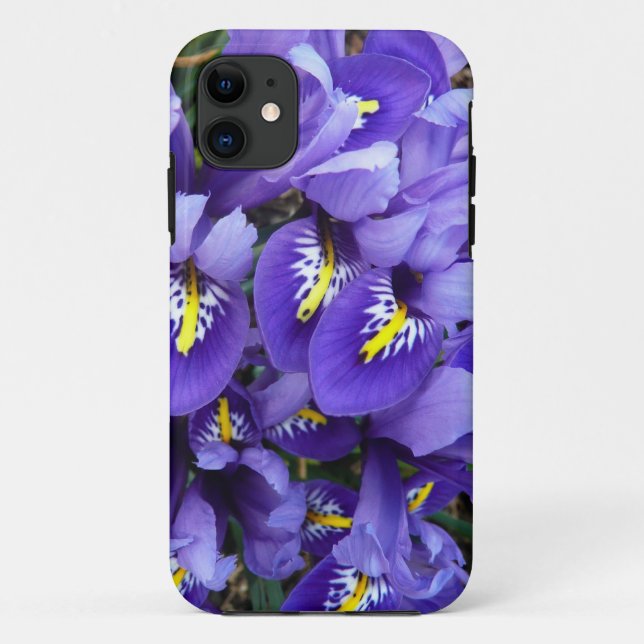 Coques Case-Mate iPhone Miniature Bleu Irises Printemps Floral (Dos)
