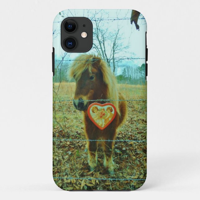 Coques Case-Mate iPhone Miniature cheval Brown Valentine Heart (Dos)