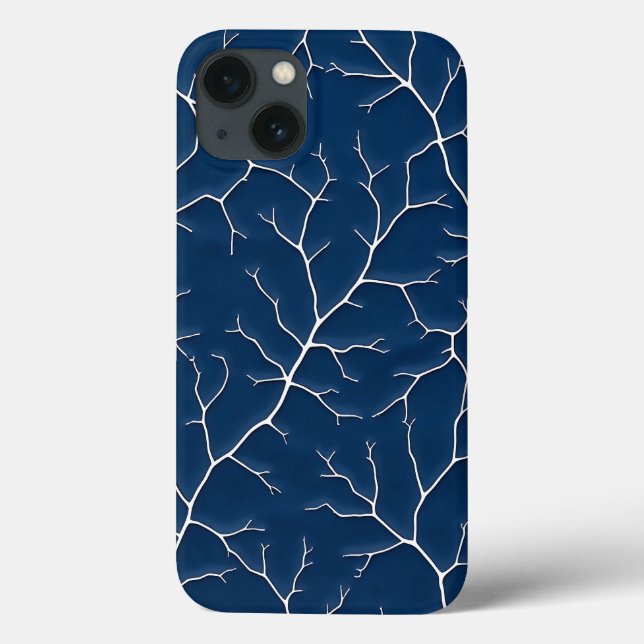 Coques Case-Mate iPhone Minimal Indigo Branch iPhone Case Look (Verso)