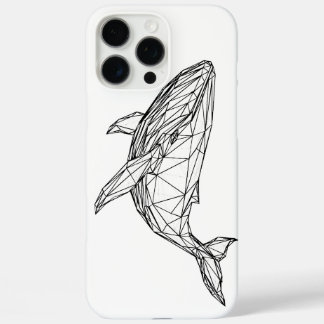 Coques iPhone 16 Pro Max Minimalist Geometric Whale Case for iPhone 16 Pro 