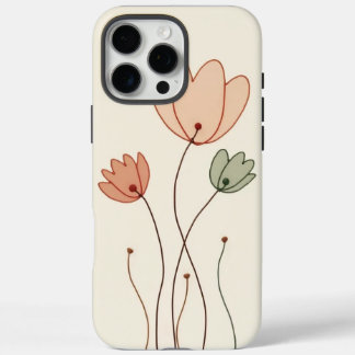 Coques iPhone 16 Pro Max Minimalist Outline Flowers Phpne Case