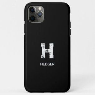 Case-Mate iPhone CASE MINIMALISTE BLANC MONOGRAMME À UNE LETTRE NOM NOIR