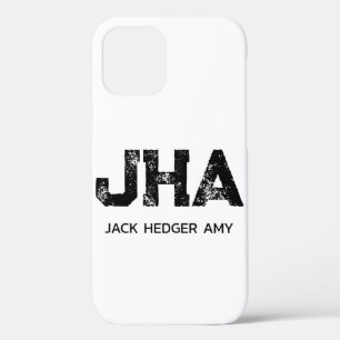 Case-Mate iPhone CASE MINIMALISTE NOIR MONOGRAMME À TROIS LETTRES NOM BL