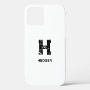 Case-Mate iPhone CASE MINIMALISTE NOIR UNE LETTRE MONOGRAMME NOM BLANC