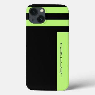 Etui iPhone Case-Mate Minimaliste, Nom, Vert & Noir Bande bidirectionnel