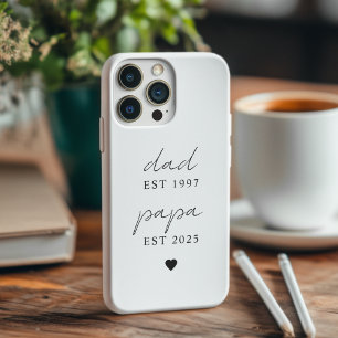 Coques iPhone 16 Pro Minimaliste Papa & Papa EST 2025 Personnalisé