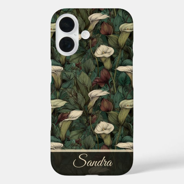 Coques Case-Mate iPhone Minimalistic Mom Gifts Calla Lilies Name (Verso)