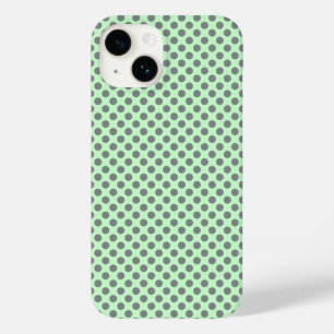 Coque Pour iPhone 14 Mint Green avec Grey Pois par Shirley Taylor