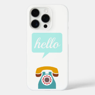 Coques iPhone 16 Pro Mint Red Tan Retro Téléphone Bonjour