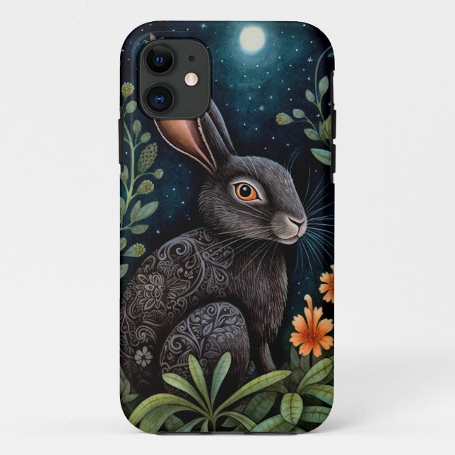 Coques Case-Mate iPhone Minuit Hare Phone Case (Dos)