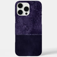 Minuit Indigo Romance | Satiny Grunge Damask