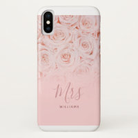 Mme Bride Personnalisée Roses d'aquarelle rose