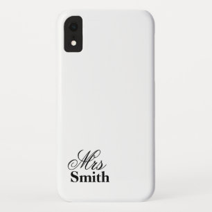 Case-Mate iPhone Case Mme Nom Personnalisé Blanc Noir