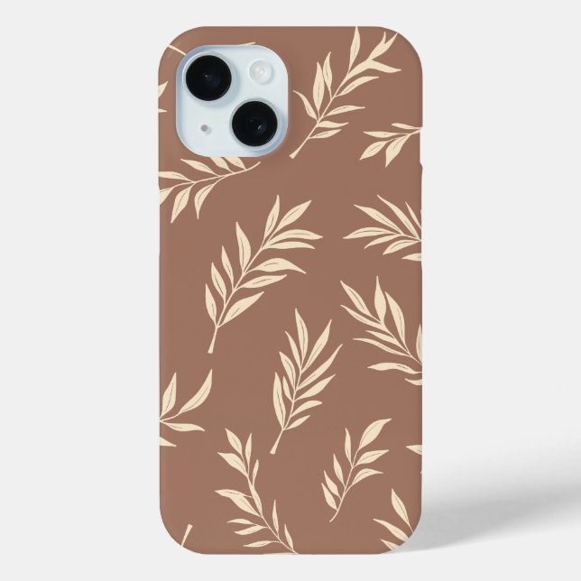Coques Case-Mate iPhone Mocca Mousse Brown Tropical Palm Floral 2025 (Verso)