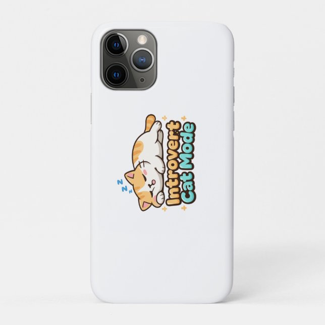 Coques Case-Mate iPhone Mode Chat Introverti Drôle  (Dos)