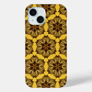 Coque Pour iPhone 15 Modèle Abstrait Jaune