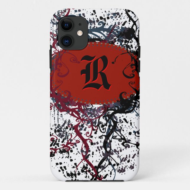 Coques Case-Mate iPhone Modèle Damas rétro avec lettre monographie R (Dos)
