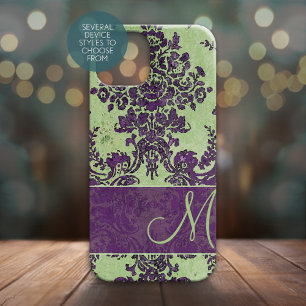 Coques Pour iPhone Modèle Damas vintage avec Monogramme