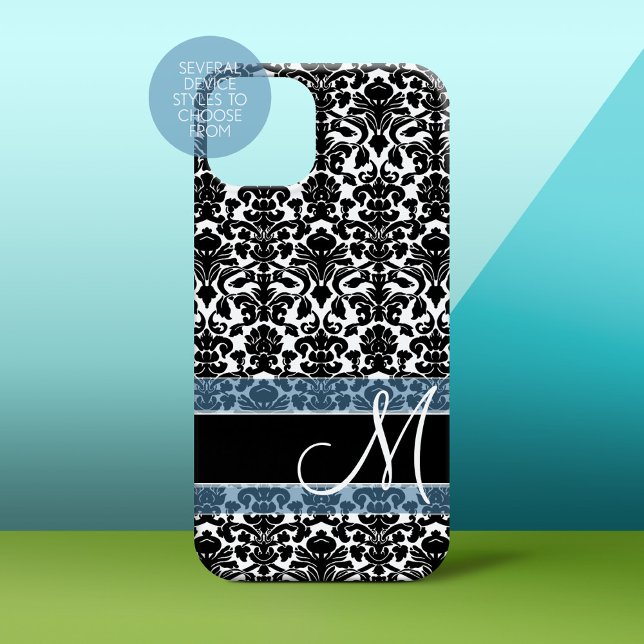 Coques Case-Mate iPhone Modèle Damask avec Monogramme (Personalized Phone Case)