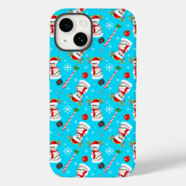 Coque Pour iPhone 14 Modèle de célébration de Noël Bonhomme de neige de