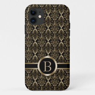 Etui iPhone Case-Mate Modèle de monogramme de Damas d'or
