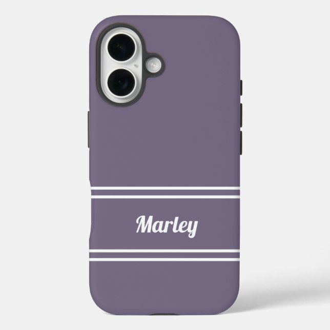 Coques Case-Mate iPhone Modèle de script de monogramme minimal moderne vio (Verso)