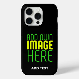 COQUE iPhone 15 PRO MODÈLE DE TEXTE D'IMAGE NOIRE SIMPLE ET MODERNE