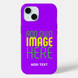 COQUE POUR iPhone 15 MODÈLE DE TEXTE D'IMAGE VIOLET SIMPLE MODERNE