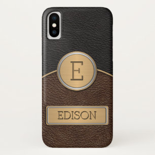Coque iPhone X Modèle exécutif de nom de monogramme