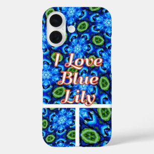 Coques iPhone 16 Modèle Floral bleu Abstrait