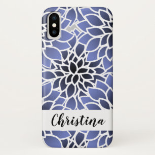 Case-Mate iPhone Case Modèle Floral Dahlia bleu personnalisé