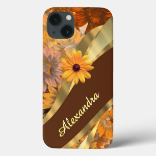 Coques Pour iPhone Modèle floral de couleur automne personnalisé