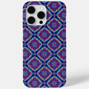 Coque iPhone 15 Pro Max Modèle floral géométrique Boho dynamique