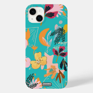 Coque Pour iPhone 14 Plus Modèle floral girly coloré en bleu l Moderne