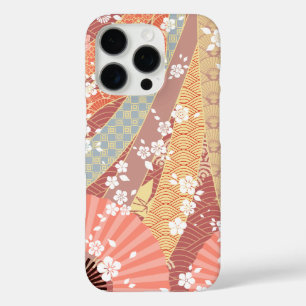 Coques iPhone 16 Pro Modèle floral japonais Kimono