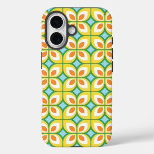 Coques iPhone 16 Modèle Floral Moderne Du Milieu Du Siècle Rétro