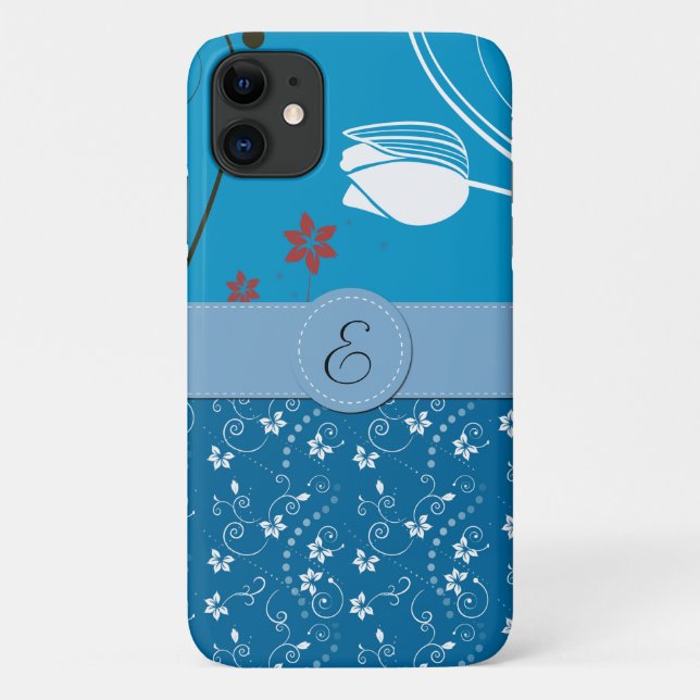 Coques Case-Mate iPhone Modèle Floral, Motif De Fleurs, Monogramme (Dos)