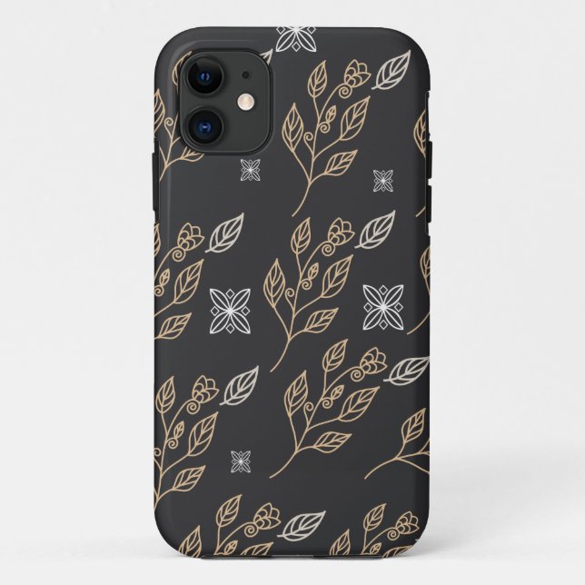 Coques Case-Mate iPhone Modèle Floral Or (Dos)